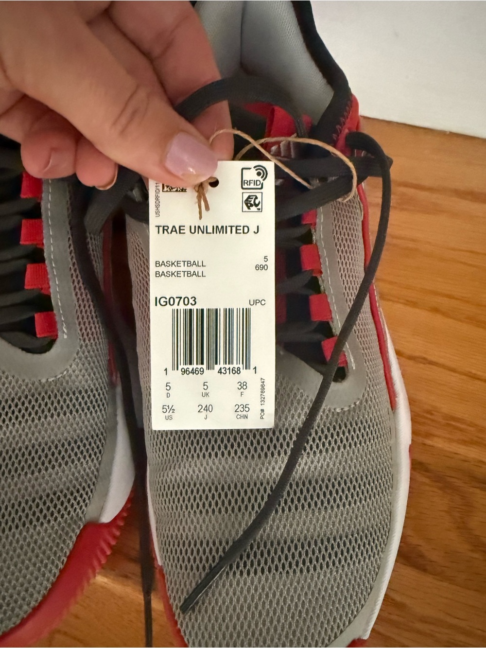 adidas Kids Trae Unlimited J Sneakers - Gray & Red